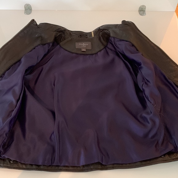 Cole Haan genuine leather jacket with detachable cotton jersey hood. ✨LIKE NEW✨ - Picture 9 of 15